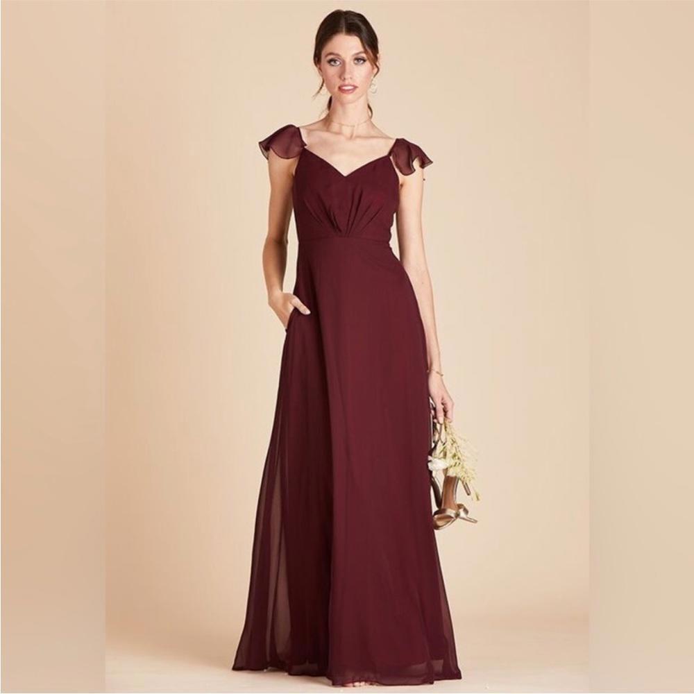 Birdy Grey Womens Kae Chiffon Maxi Dress Cabernet‎ Size XS New
